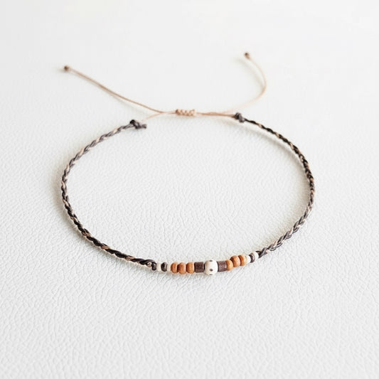 wooden bead necklace orange