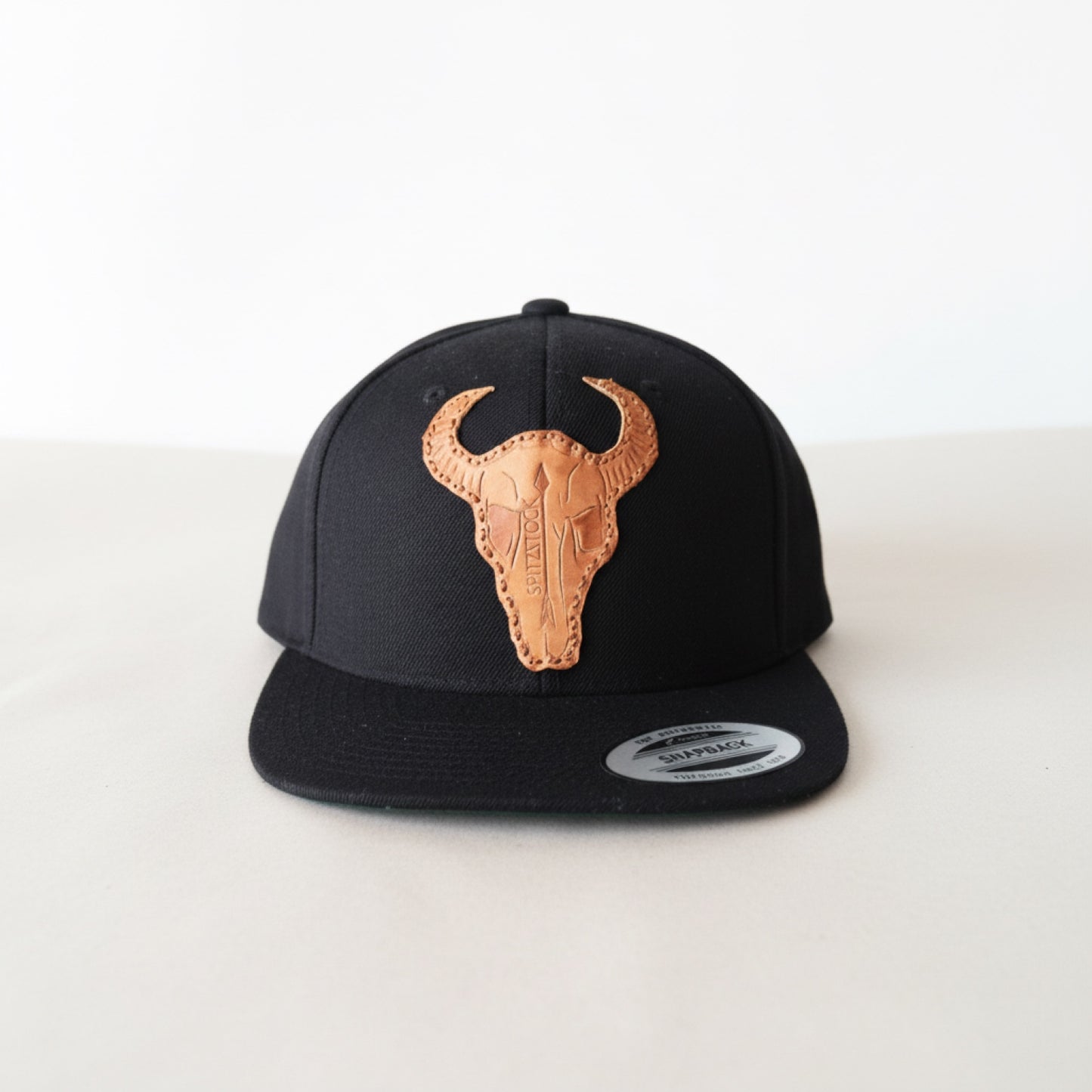 SNAPBACK CAP, LEATHER PATCH, PUNCHED, * PERSONALIZED *