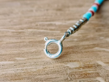 Dünne Perlenkette, South western Schmuck - Halsketten