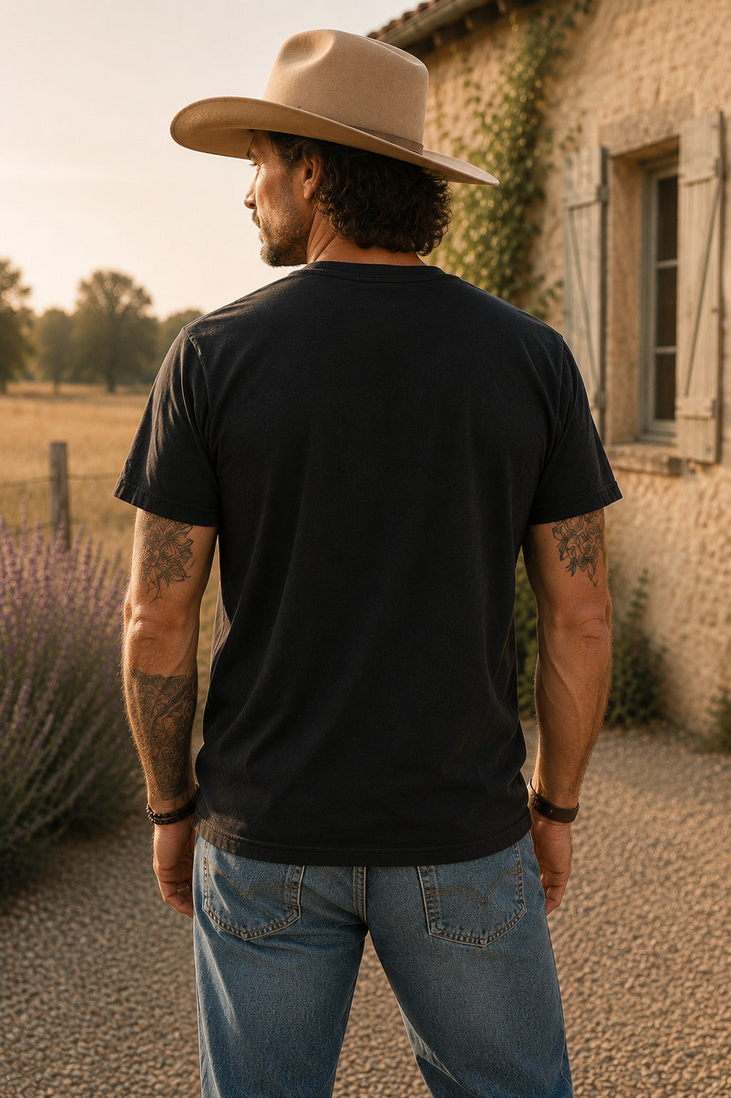 Western T-Shirt Vintage Fotografie Rückansicht – Earp von Spitzstock