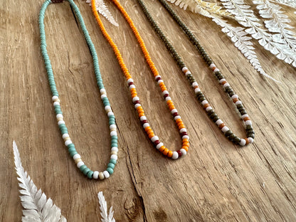 verstellbare, dünne Perlenkette "Iris", Boho Stil - Halsketten