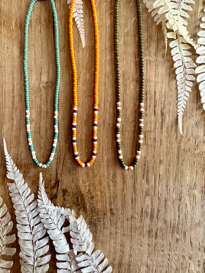 verstellbare, dünne Perlenkette "Iris", Boho Stil - Halsketten