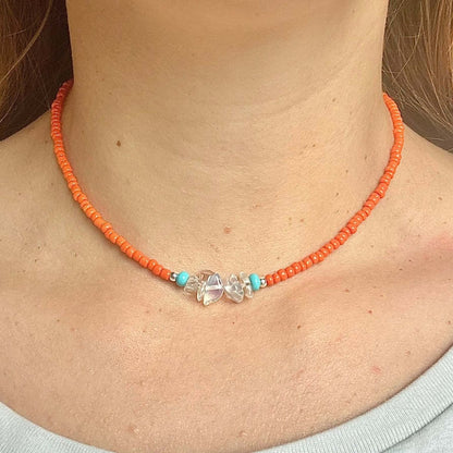 Kette orange 925er Silber - Halsketten