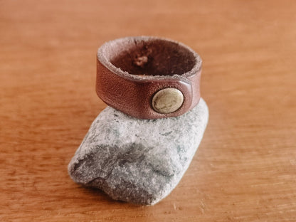 Lederring mit Türkis - 