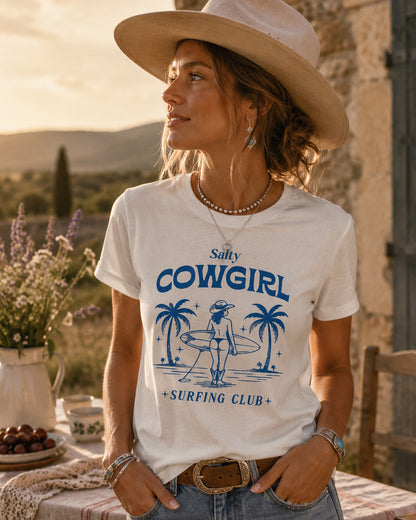 Surfer T-Shirt Beach Print in Türkis, Frontalansicht – Margaux von Spitzstock