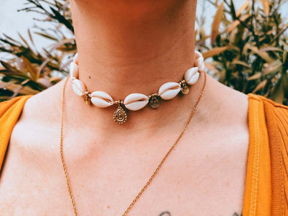 Muschel Choker gold - Ketten