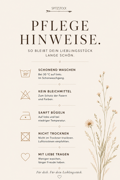 Pflegehinweise – Spitzstock