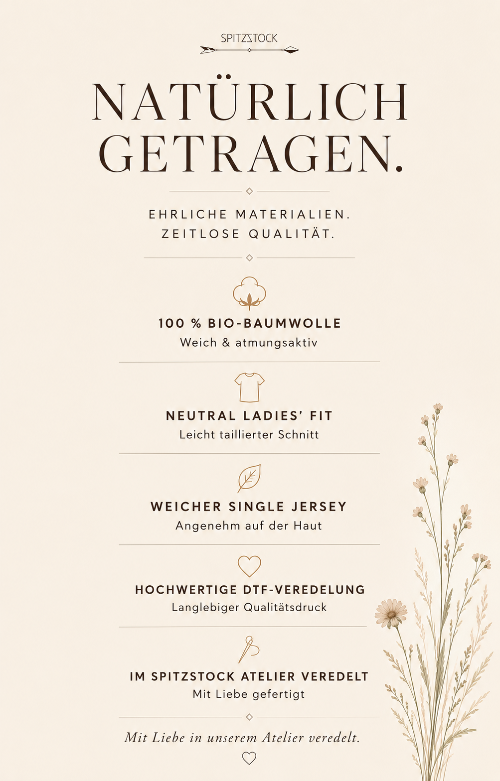  Produktvorteile – Spitzstock