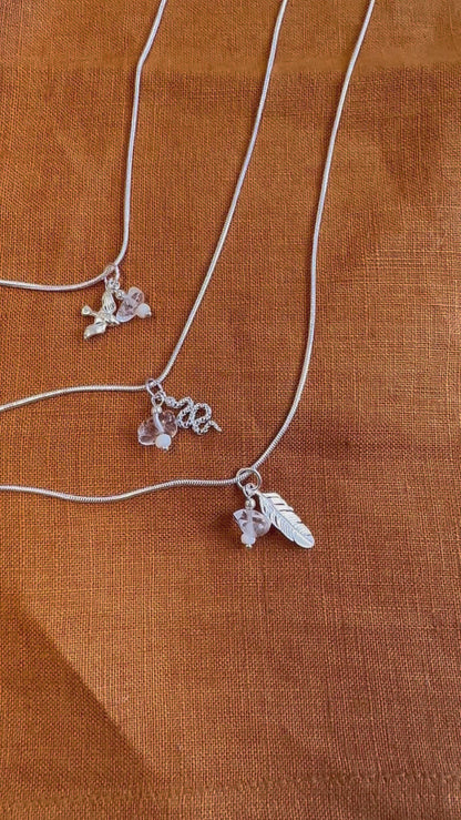 Silberkette Charms Feder