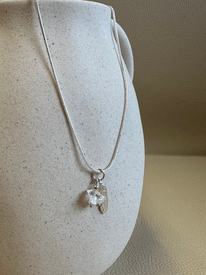 Silberkette Charms Feder - Halsketten