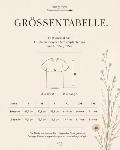 Größentabelle Unisex Shirt – Spitzstock
