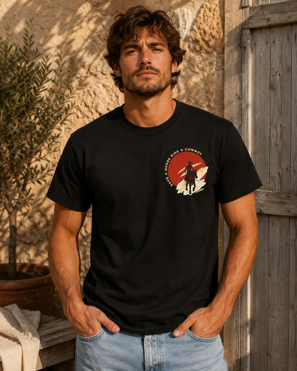 Cowboy T-Shirt Western Sunset  Frontalansicht– Wyatt von Spitzstock